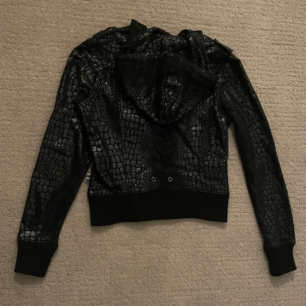 Black Shiny Zip Up - Picture 5 of 8